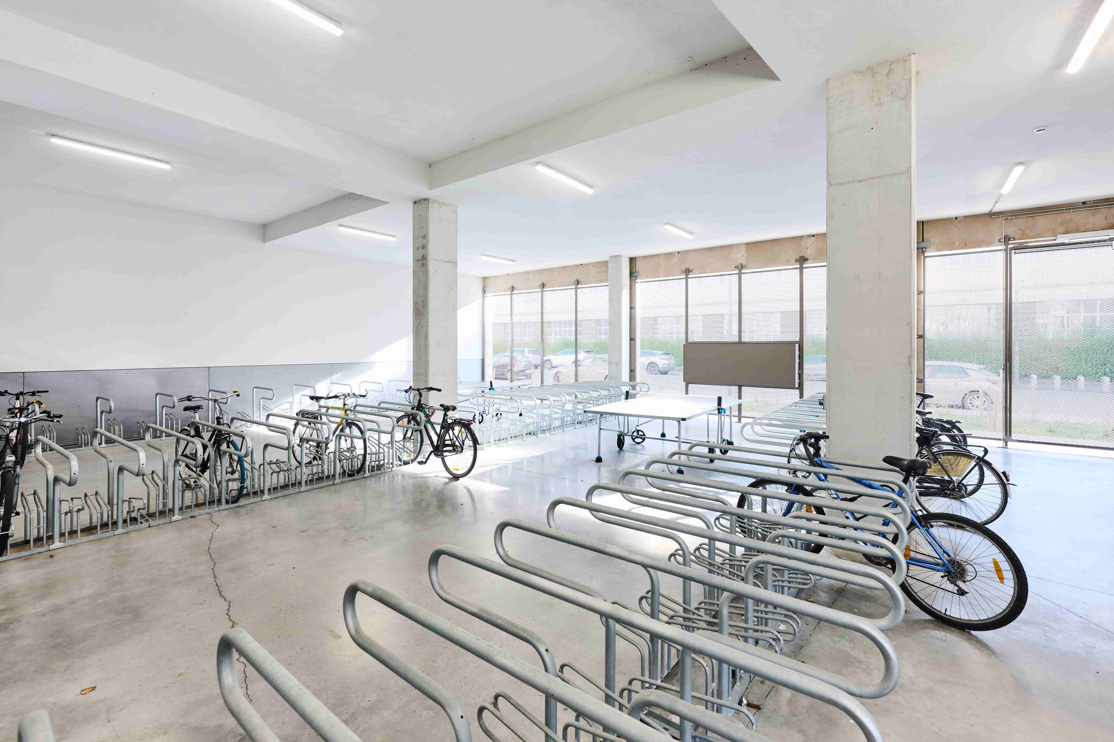 Secure indoor bicycle parking at CityCampus