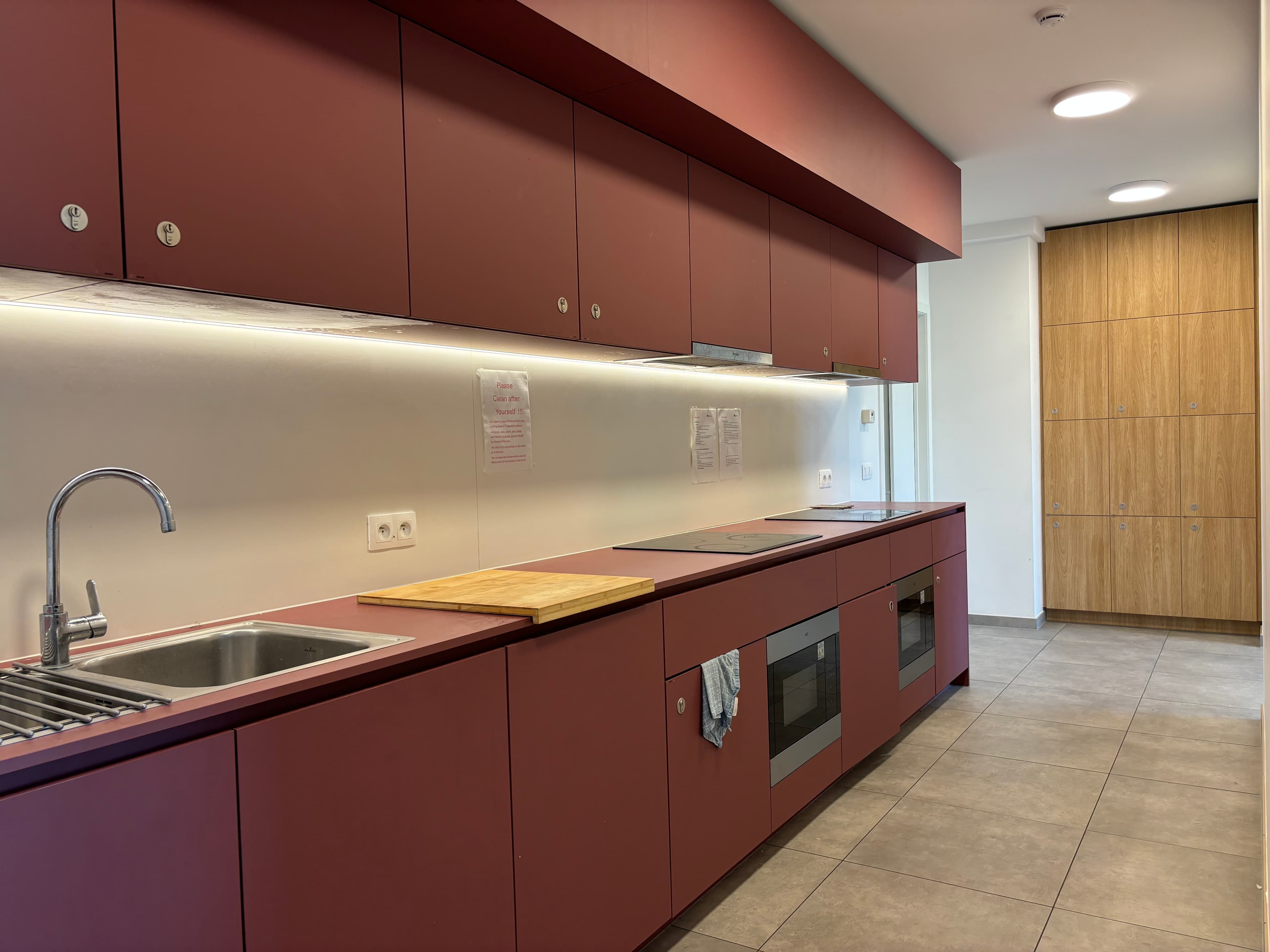 Shared student kitchen and dining space at CityCampus