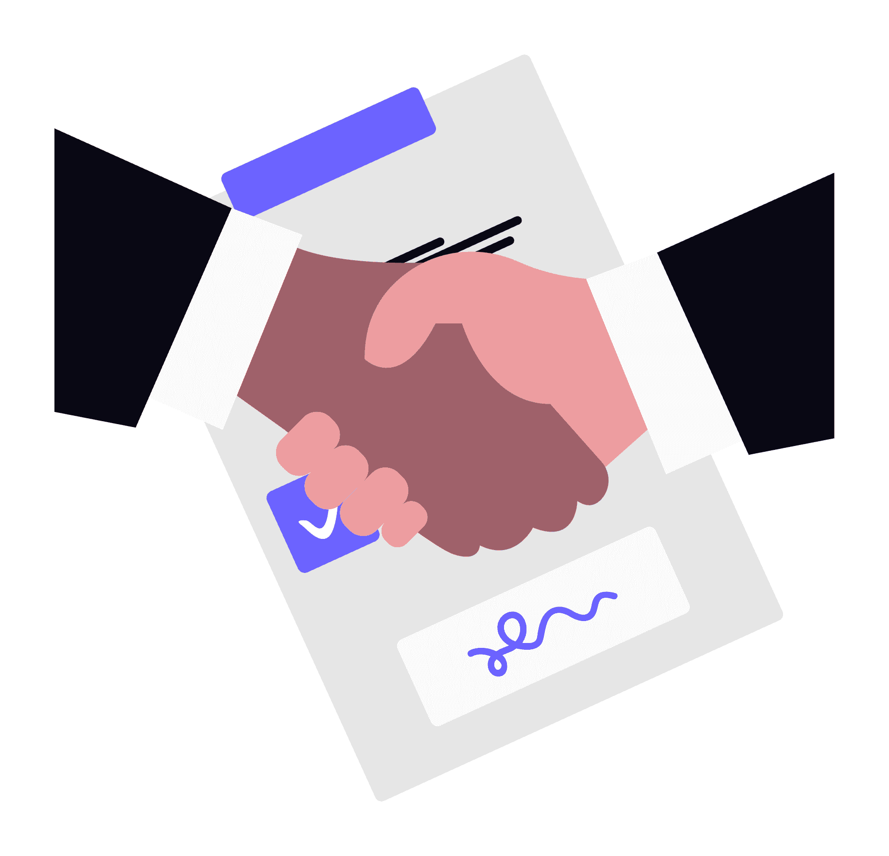 Student reviewing and signing a contract